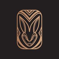 Rabbit minimalist logo. Simple animal vector design.