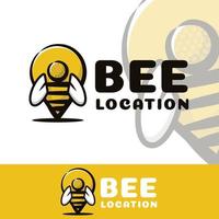 Bee location art illustration vector