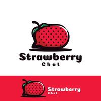 Strawberry chat art illustration vector