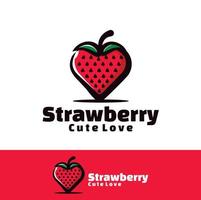 cute strawberry love art illustration vector