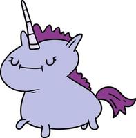 garabato de dibujos animados de un unicornio mágico vector