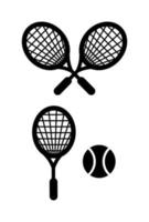 diseño creativo del vector del icono de la raqueta y de la pelota de tenis