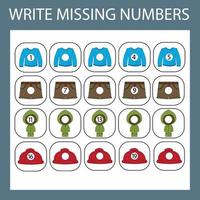 The task is to write in the lost numbers from 1 to 20. vector