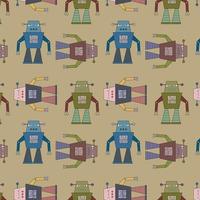 Robots  pattern. Children robo background. Color cute kids pattern. vector