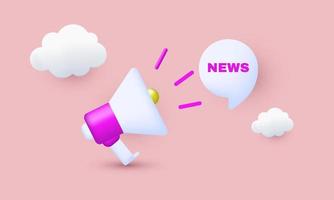unique realistic news concept marketing time realistic 3d design isolated on vector