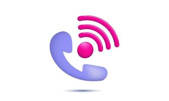 unique 3d realistic phone signal icon isolated on vector