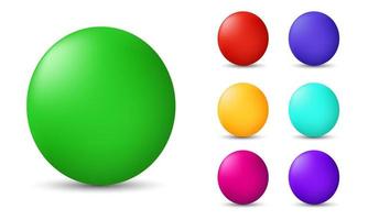 unique realistic collection colorful glossy spheres 3d design isolated on vector