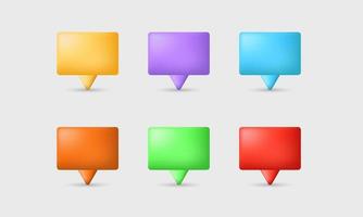 unique realistic colorfull speech bubble chat collection set 3d icon design isolated on vector