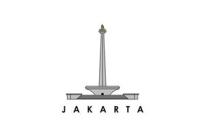 ilustración de vector de diseño de logotipo de hito famoso de jakarta