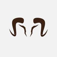 Bull minimalist logo. Simple negative space vector design. Isolated with soft background.