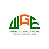 diseño creativo del logotipo de la letra wge con gráfico vectorial vector