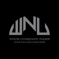 WNU letter logo creative design with vector graphic