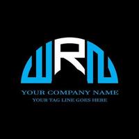 diseño creativo del logotipo de la letra wrn con gráfico vectorial vector