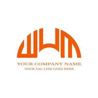 diseño creativo del logotipo de la letra wum con gráfico vectorial vector