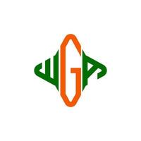 WGA letter logo creative design with vector graphic