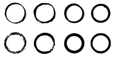 set of hand drawn vector doodle circle line sketch isolated on white background.