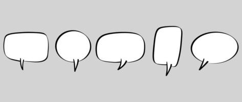 Hand drawn set of speech bubbles isolated . Doodle set element. Vector illustration.