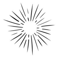 Starburst, sunburst hand drawn. Design Element Fireworks Black Rays. Comic explosion effect. Radiating, radial lines vector