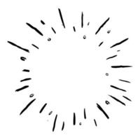 Starburst, sunburst hand drawn. Design Element Fireworks Black Rays. Comic explosion effect. Radiating, radial lines vector