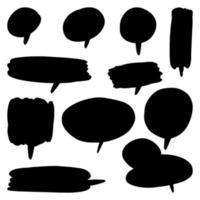 Hand drawn set of speech bubbles isolated . Doodle set element. Vector illustration.