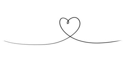corazón dibujado a mano con línea delgada, forma divisoria, garabato redondo grungy enredado aislado sobre fondo blanco. ilustración vectorial vector