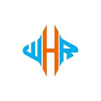 diseño creativo del logotipo de la letra whr con gráfico vectorial vector