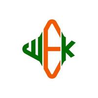 diseño creativo del logotipo de la letra wek con gráfico vectorial vector
