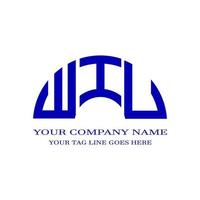 diseño creativo del logotipo de la letra wiu con gráfico vectorial vector