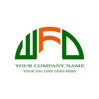 WFD letter logo creative design with vector graphic
