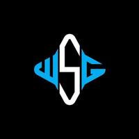 diseño creativo del logotipo de la letra wsg con gráfico vectorial vector