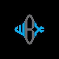 Diseño creativo del logotipo de la letra wbx con gráfico vectorial vector