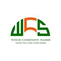wcs letter logo diseño creativo con gráfico vectorial vector