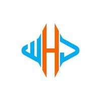 diseño creativo del logotipo de la letra whj con gráfico vectorial vector