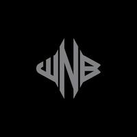diseño creativo del logotipo de la letra wnb con gráfico vectorial vector