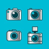 Camera icon flat design vector. Colorful logo with soft background. Abstract graphic illustration. vector