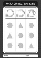 Match pattern game with arabic teapot. worksheet for preschool kids, kids activity sheet vector