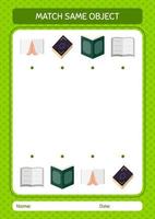 Match with same object game ramadan icon. worksheet for preschool kids, kids activity sheet vector