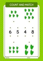 Count and match game with flip flop. worksheet for preschool kids, kids activity sheet vector