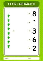 Count and match game with flip flop. worksheet for preschool kids, kids activity sheet vector