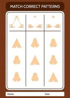 Match pattern game with praying. worksheet for preschool kids, kids activity sheet vector