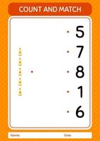 Count and match game with sunblock. worksheet for preschool kids, kids activity sheet vector