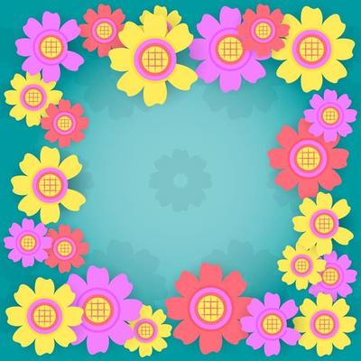 flower frame background. abstract, pastel, colorful, nature and modern style. suitable for pastcart, flyer, brochure, cover, landing page and copy space