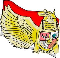 Garuda is the symbol of the Indonesian state. Garuda is a symbol of Pancasila which is the basis of the country. vector