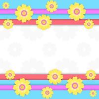 flower frame with overlap layers background. abstract, pastel, colorful, paper cut and modern style. suitable for flyer, brochure, cover, landing page and copy space vector