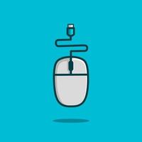 Computer mouse flat design vector. Colorful logo with soft background. Abstract graphic illustration. vector