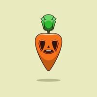 Carrot cute character emotion emoticon logo design vector. Colorful sticker art with soft background. Abstract graphic illustration. vector