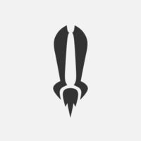 Rocket and tie minimalist logo. Simple negative space vector design. Isolated with soft background.