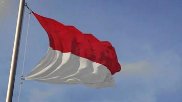 animação de loop 3d de bandeira indonésia video