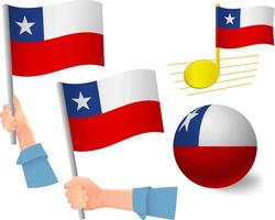 Chile flag icon set vector