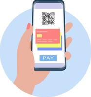 QR payment by phone vector